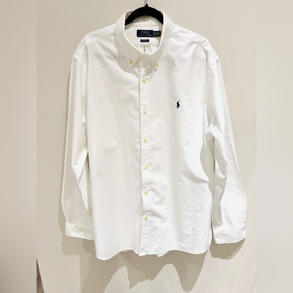 Ralph Lauren White Oxford Shirt with Navy Pony Embroidery - Picture 4 of 6